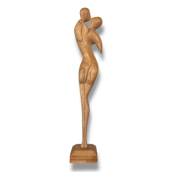 21" Wooden Handmade Abstract Sculpture Statue "Forever Love" Gift Decor Figurine - Picture 5 of 6